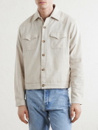 Oliver Spencer - Witley Striped Cotton and Linen-Blend Jacket - Neutrals