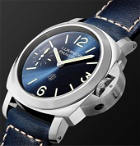 Panerai - Luminor Blu Mare Hand-Wound 44mm Stainless Steel and Leather Watch, Ref. No. PAM1085 - Blue
