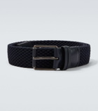 Zegna Braided leather-trimmed belt
