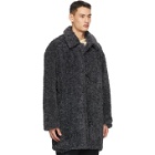 Deveaux New York Grey Faux-Fur Coat