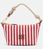Miu Miu Striped leather-trimmed top-handle bag