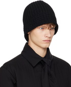 YOHJI YAMAMOTO Black Cardigan Stitch Knit Beanie