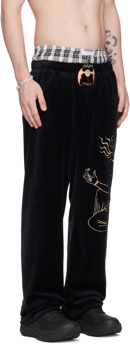 Raga Malak Black Embroidered Lounge Pants