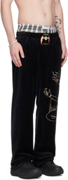 Raga Malak Black Embroidered Lounge Pants
