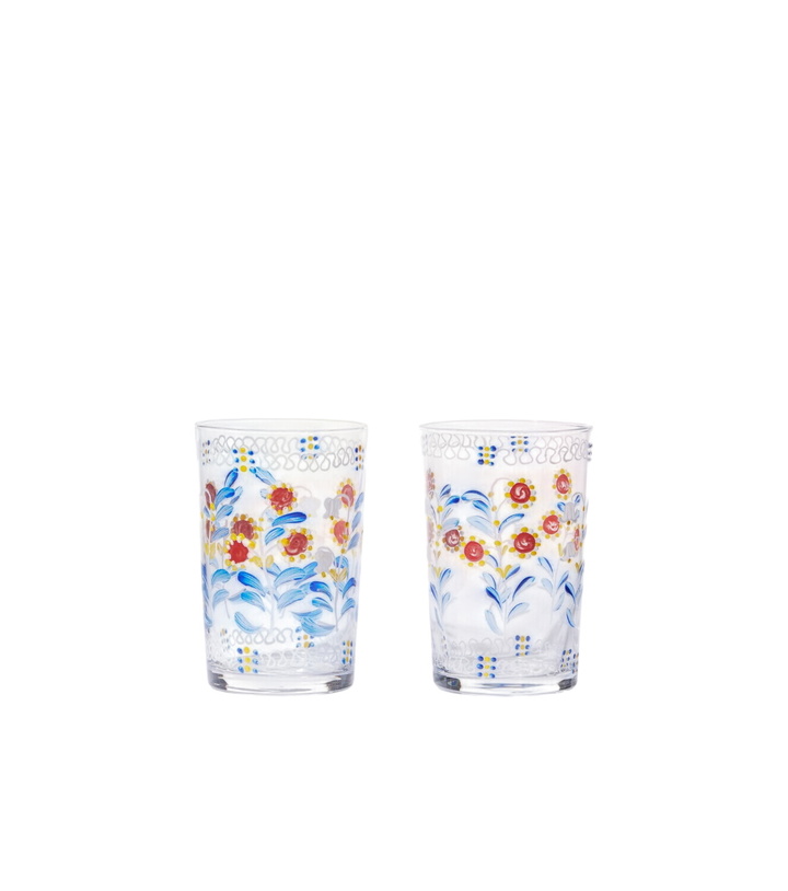 Photo: Cabana Marmara set of 2 floral glass tumblers