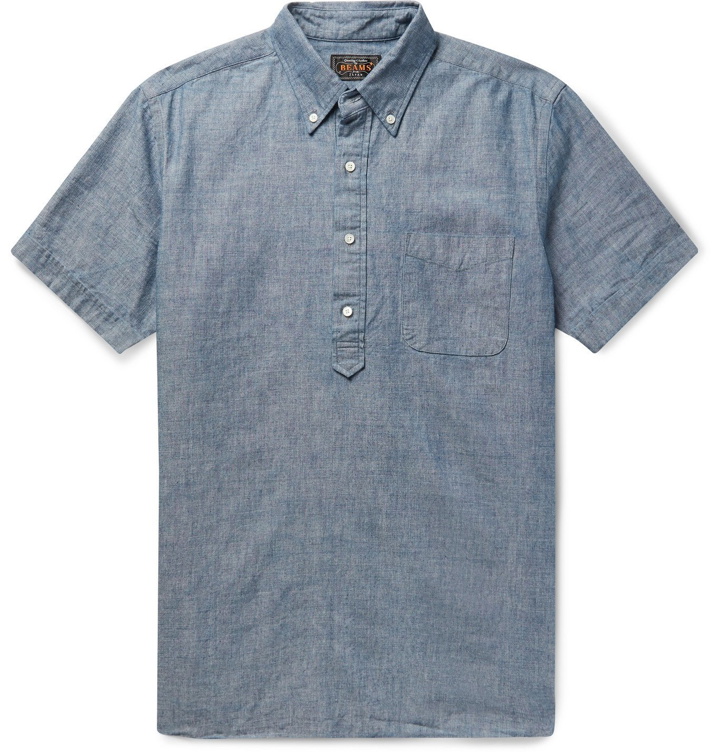 Photo: Beams Plus - Button-Down Collar Cotton-Chambray Shirt - Blue