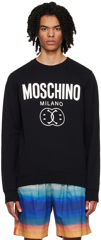 Photo: Moschino Black Double Smiley Sweatshirt