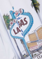 Club 1984 Welcome To Vegas Printed Cotton T-shirt White