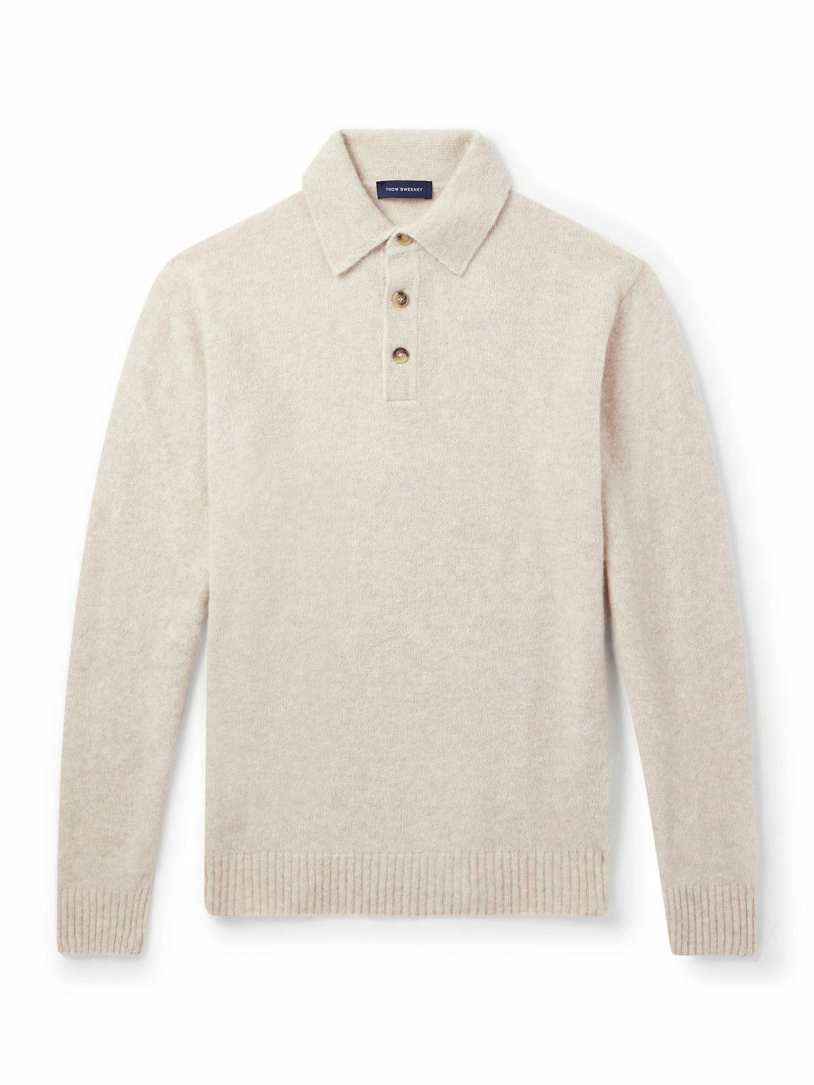 Thom Sweeney - Brushed Cashmere-Blend Polo Shirt - White