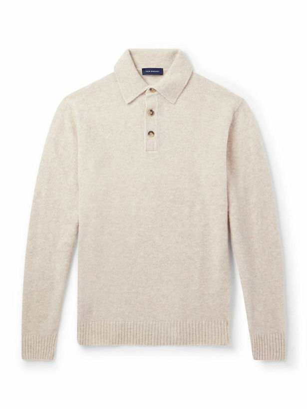 Photo: Thom Sweeney - Brushed Cashmere-Blend Polo Shirt - White