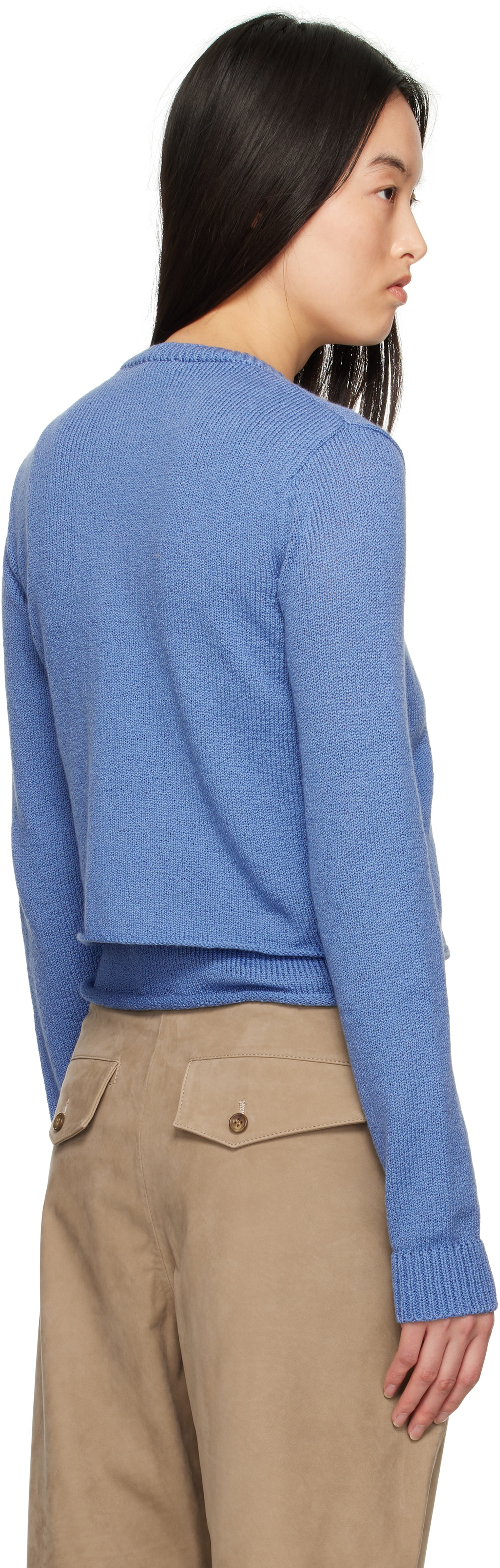 The Elder Statesman Blue Nora Lite Crew Cardigan