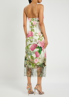 Alice + Olivia Juliette Floral-printed Satin Midi Dress Pink