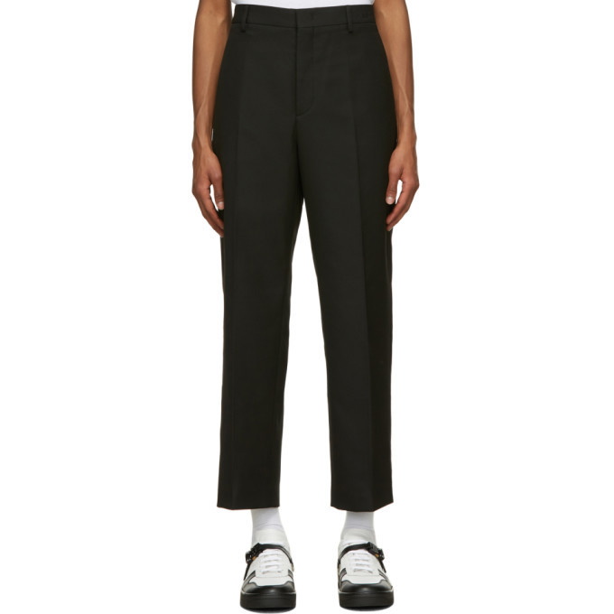 Photo: Valentino Black Embroidered Logo Trousers