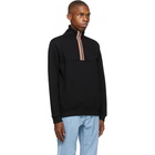 Burberry Black Icon Stripe Half-Zip Sweatshirt