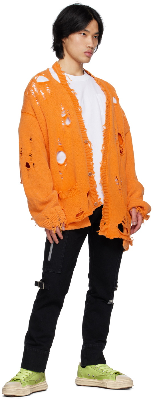 Doublet Orange Destroyed Cardigan Doublet