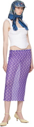 Marine Serre Purple Recycled Moon Mesh Midi Skirt