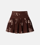 Poupette St Barth Colleen pleated cotton miniskirt