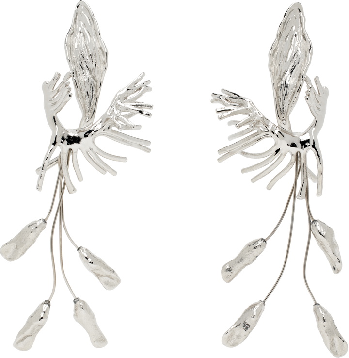 Photo: Dries Van Noten Silver Graphic Earrings