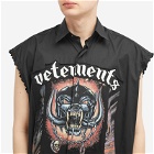 Vetements Men's Motorhead Sleeveless Jersey Shirt in Black
