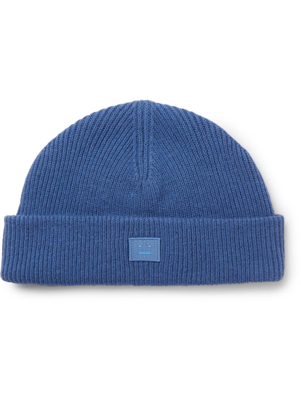 Photo: Acne Studios - Logo-Appliquéd Ribbed Wool Beanie