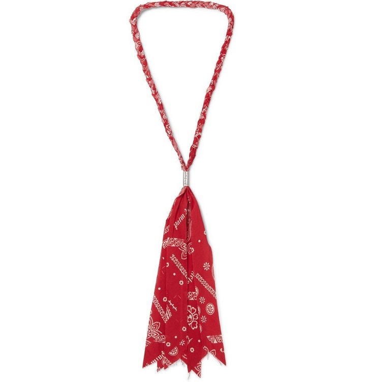 Photo: Palm Angels - Bandana-Print Cotton Necklace - Red