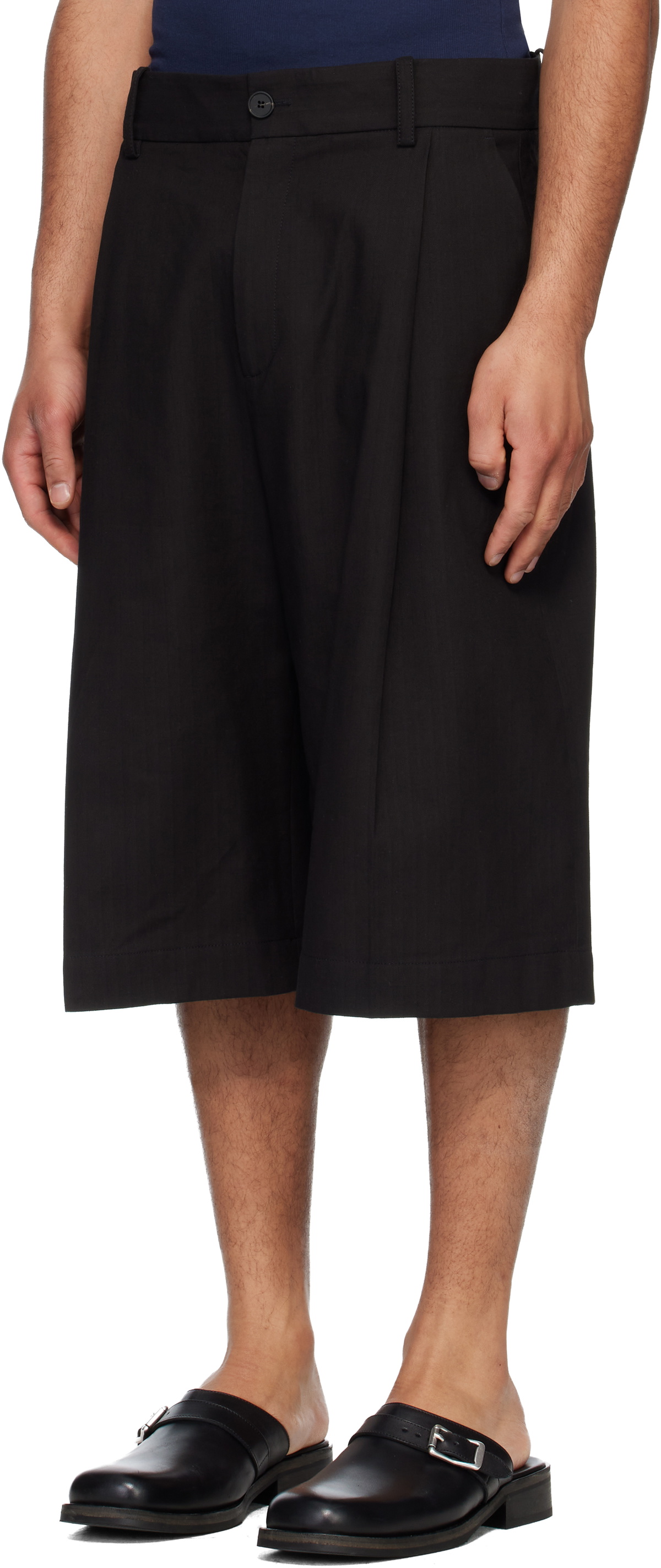 Studio Nicholson Black Fowld Shorts