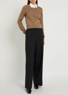 Calvin Klein Simone Wide-leg Wool Trousers Black