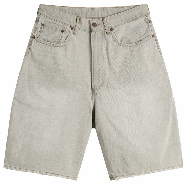 Photo: BEAMS Men's Damage Denim Shorts in Fade Chacoal