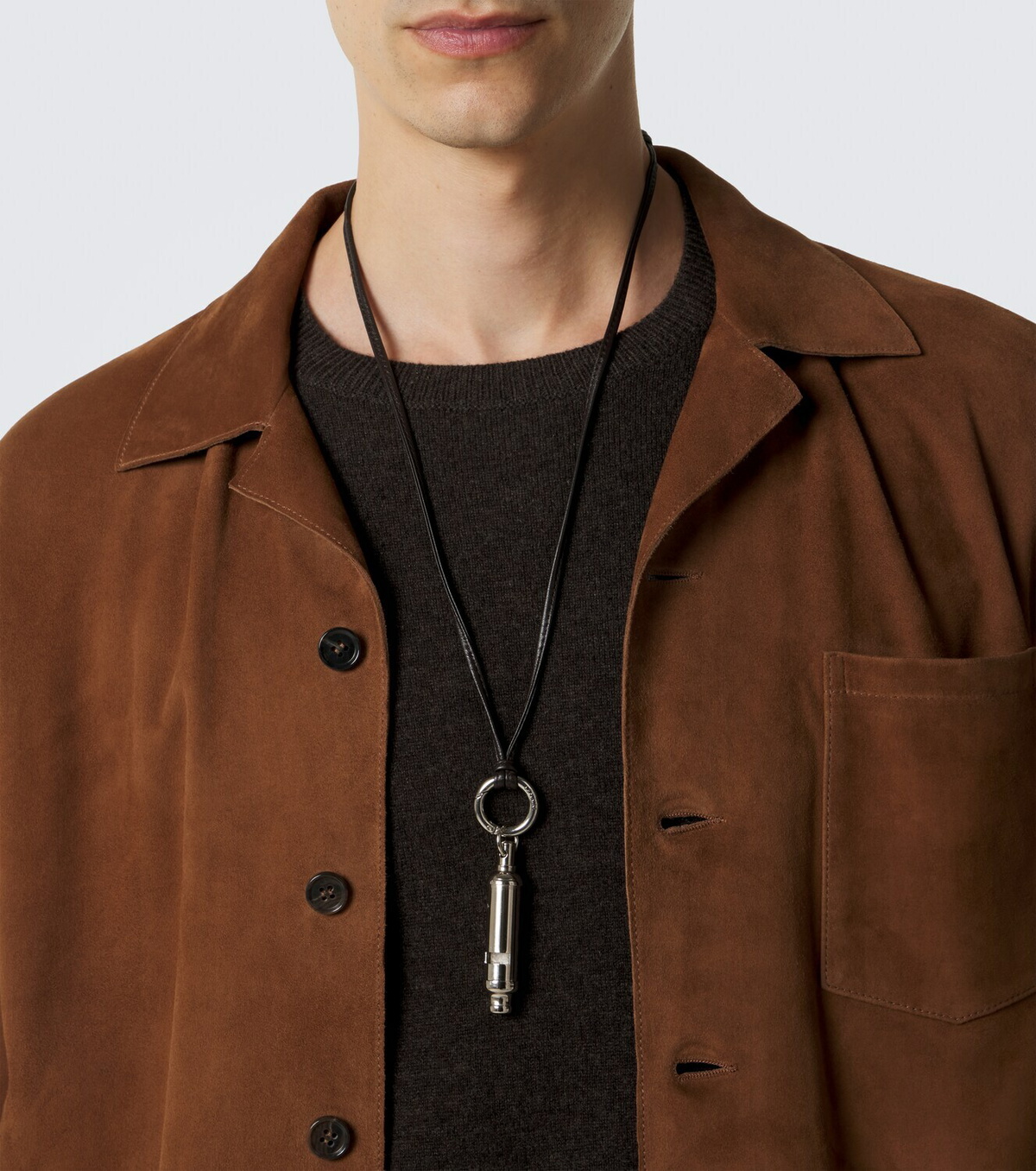 Lemaire Acme leather pendant necklace