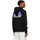 Off-White Black and Multicolor Thermo Double Sleeve Hoodie