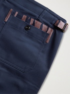 Nicholas Daley - Pleated Cotton-Blend Twill Trousers - Blue