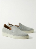 Mulo - Suede Slip-On Sneakers - Gray