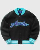 Awake Melton Wool Chenille Logo Varsity Jacket Black|Blue - Mens - College Jackets