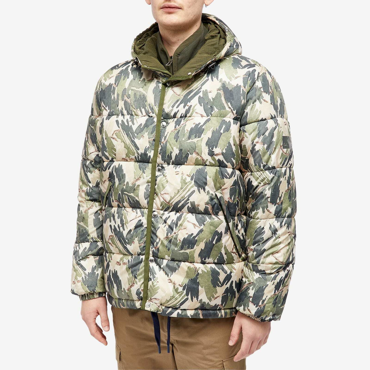 Paul Smith Men's Camo Reversible Down Jacket in Green Paul Smith