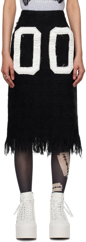 Photo: Ashley Williams Black Appliqué Midi Skirt