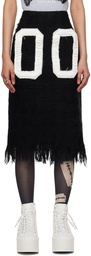 Ashley Williams Black Appliqué Midi Skirt