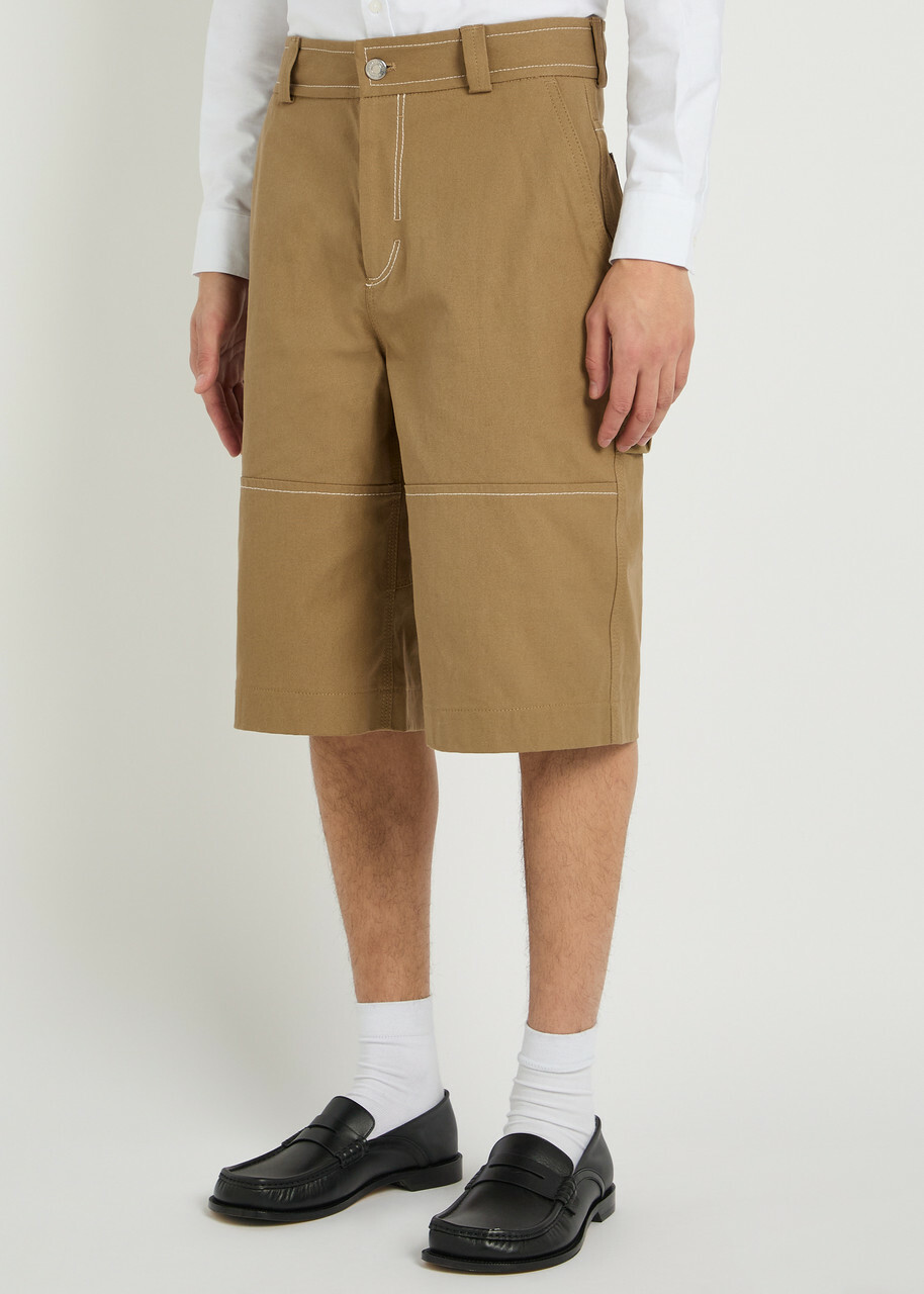 Ami Paris Denim Shorts Beige