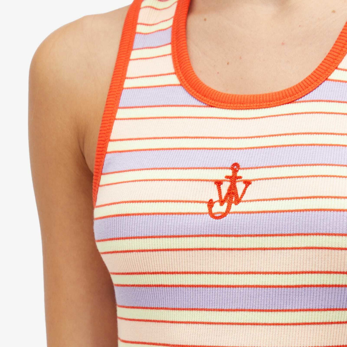 JW Anderson Women's Striped Contrast Trim Vest in Pink/Multi