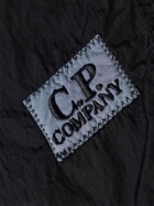 C.P. COMPANY - Mid-Length Logo-Appliquéd Garment-Dyed Swim Shorts - Black