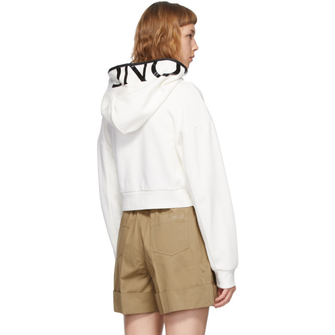 新品未使用品☆MONCLER Cropped Hoodie パーカー S 白色 Moncler White Cropped Hoodie Moncler