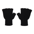 The Elder Statesman Black Cashmere Heavy Fingerless Gloves