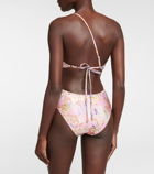 Zimmermann - Cira floral one-shoulder cutout swimsuit