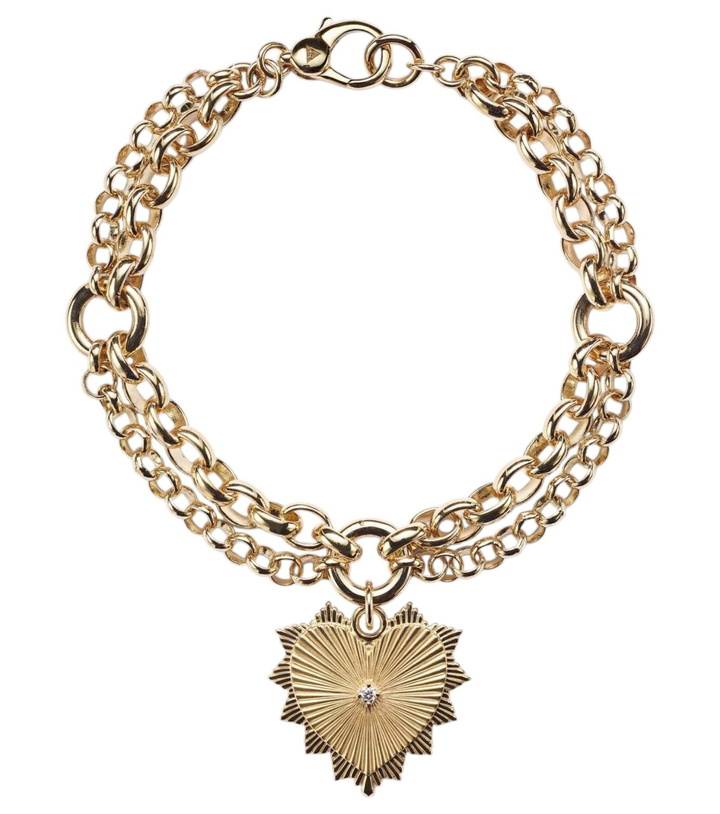 Photo: FoundRae True Love 18kt gold charm bracelet with diamond