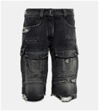 Givenchy Distressed denim cargo shorts