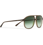 Bottega Veneta - Aviator-Style Acetate Sunglasses - Brown