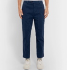 Brunello Cucinelli - Tapered Cotton-Blend Trousers - Navy