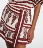 Johanna Ortiz Printed linen wrap skirt