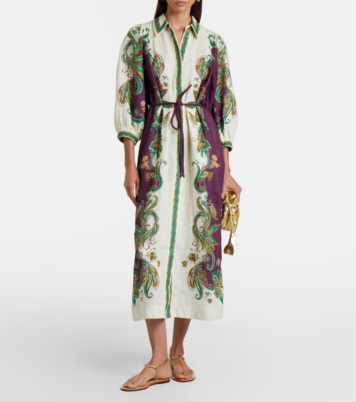 Alémais Ruthie printed linen shirt dress