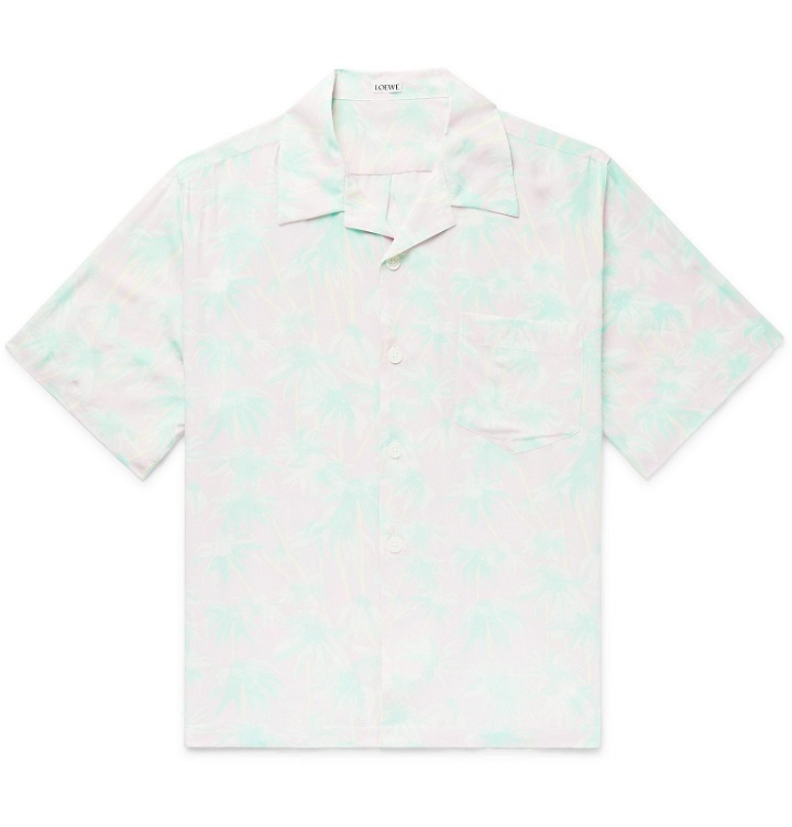 Photo: Loewe - Camp-Collar Floral-Print Woven Shirt - Pink