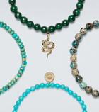 Sydney Evan Set of 4 14kt gold beaded bracelets with gemstones